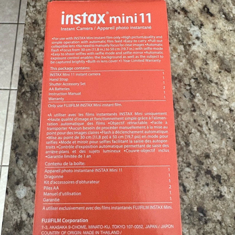 Fujifilm Instax Mini 11 Instant Camera - Vibrant Red